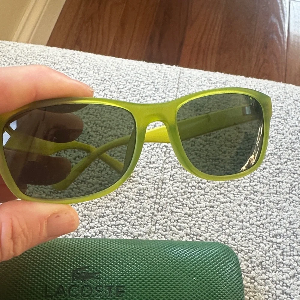 Lacoste Yellow and Green KIDS Sunglasses with Case